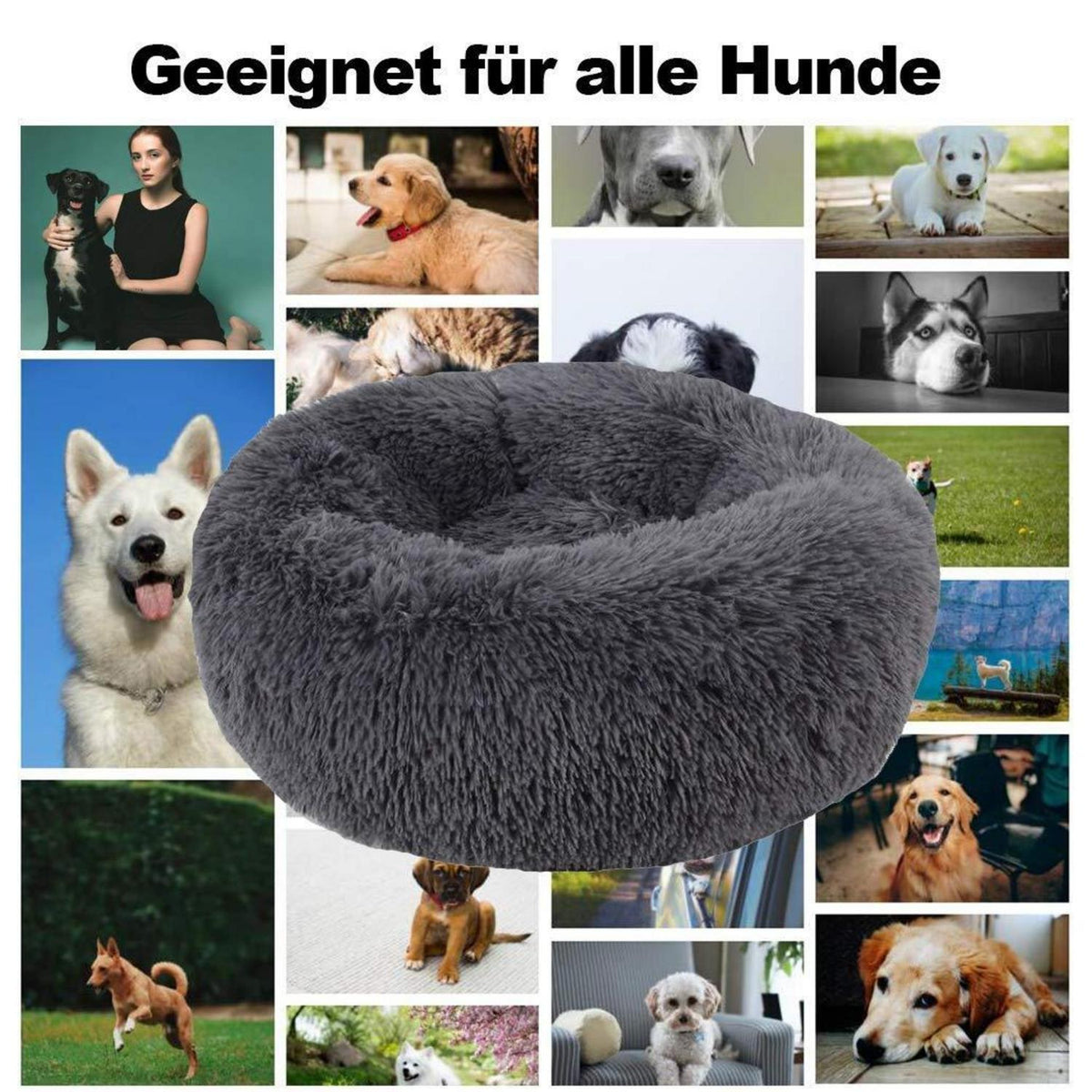 Flauschiges Donut Hundebett – Warmes Kissen für Hunde & Katzen, 120cm