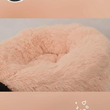 Flauschiges Donut Hundebett – Rosa, 120cm