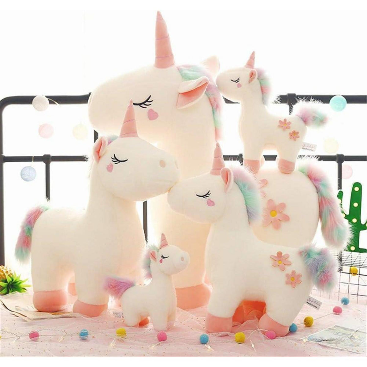 Kuscheliges Plüsch Einhorn 70cm - Weiches Stofftier mit bunter Mähne