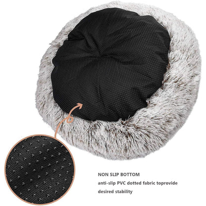 Flauschiges Haustierbett Donut – Hundekissen 120cm Darkgray