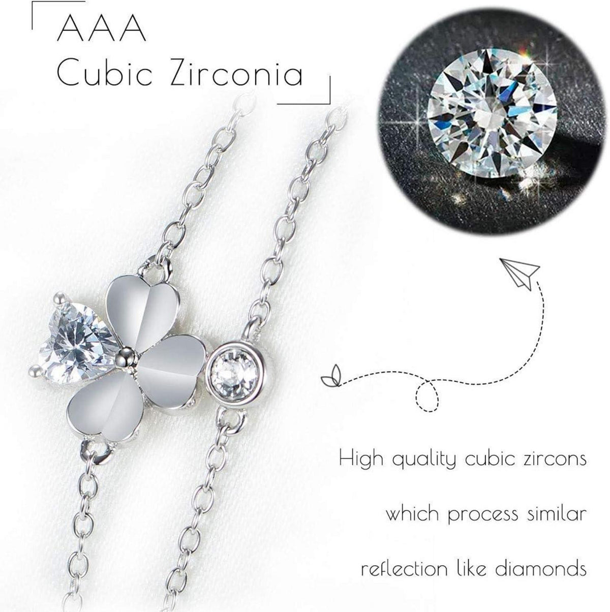 925 Sterlingsilber Armband mit Zirkonia Anhänger für Damen