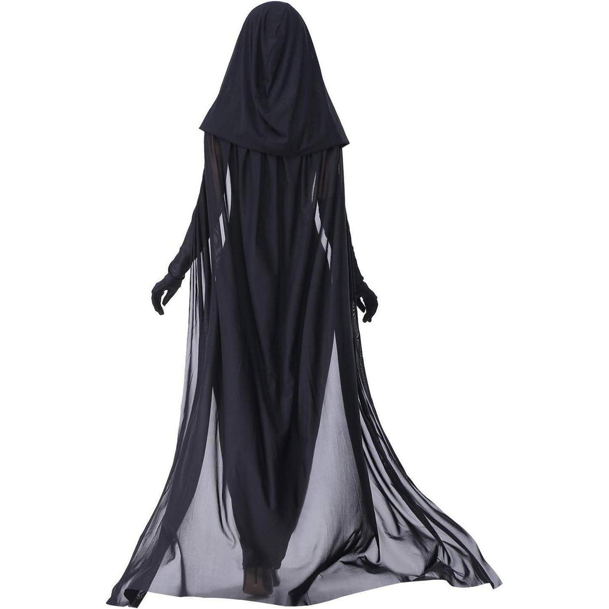 Halloween Kostüm Damen Geisterbraut - Schwarzes Horror Kleid Set