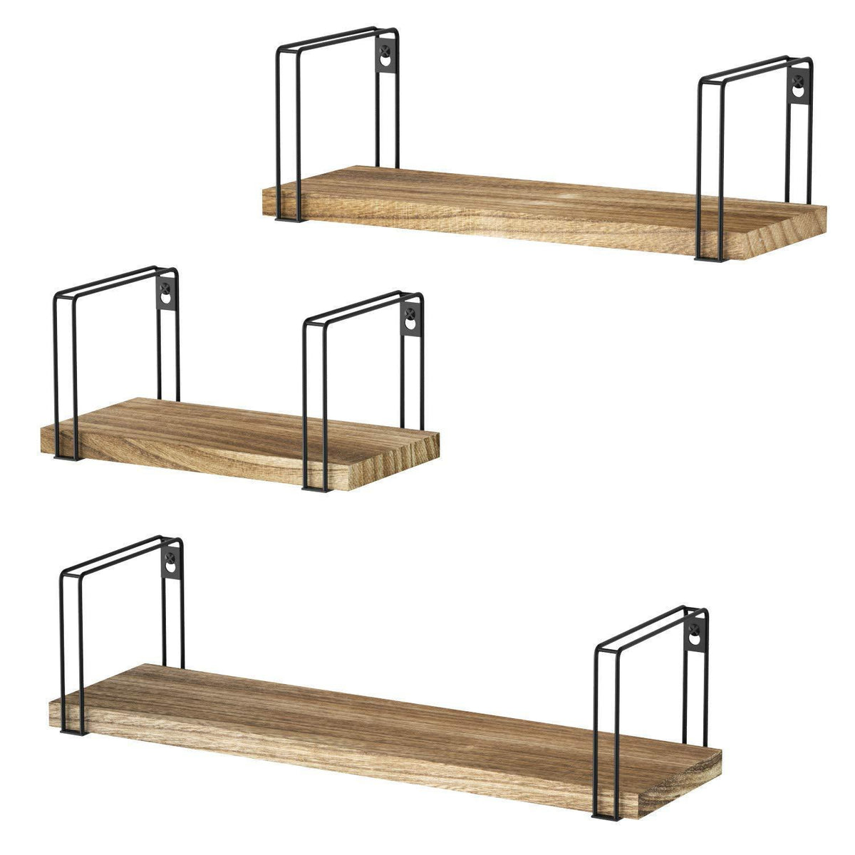 Holz Wandregal 3er Set – Rustikales Schweberegal für Küche & Bad