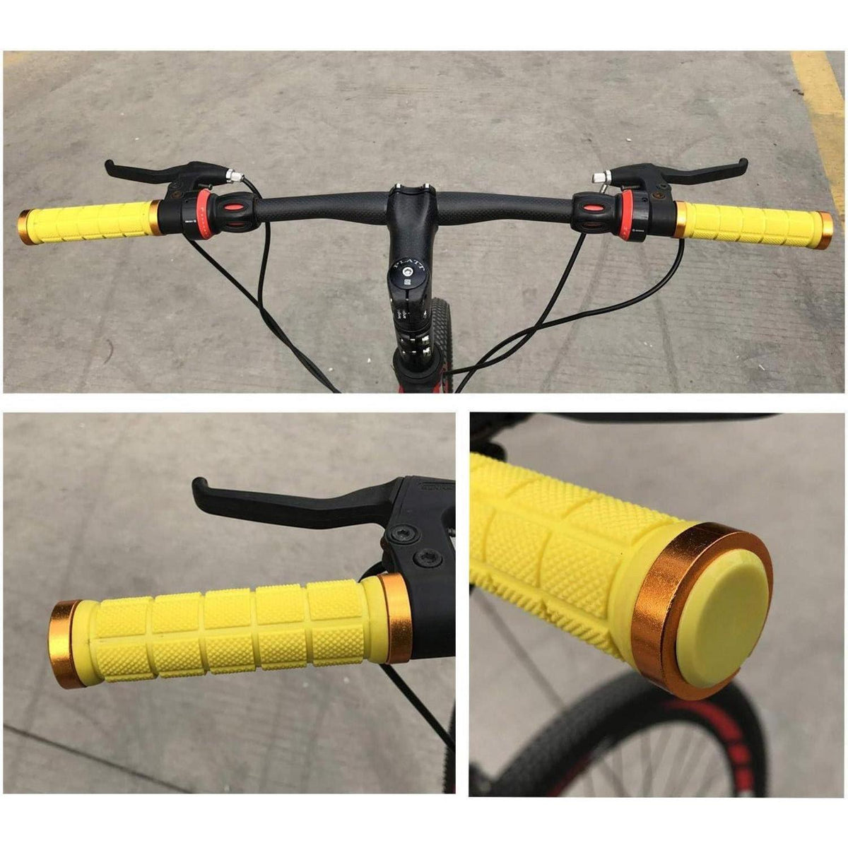 Fahrrad Lenkergriffe Anti-Rutsch Gummi mit Endkappen