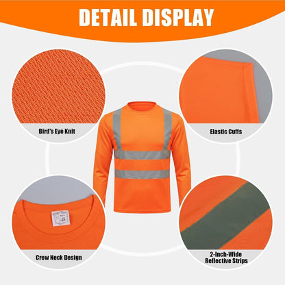 Warnschutz T-Shirt XXL Orange – Atmungsaktiv & Reflektierend