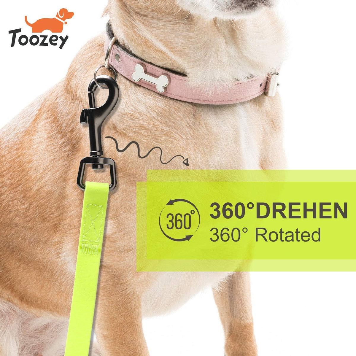 Toozey Hundeschleppleine 5m 10m 15m 20m Neon Gelb wasserdicht robust