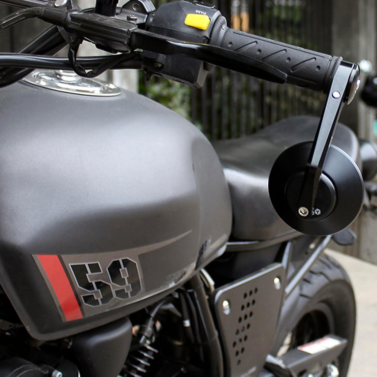 Motorrad Runden Lenkerendenspiegel CNC Aluminium Blau