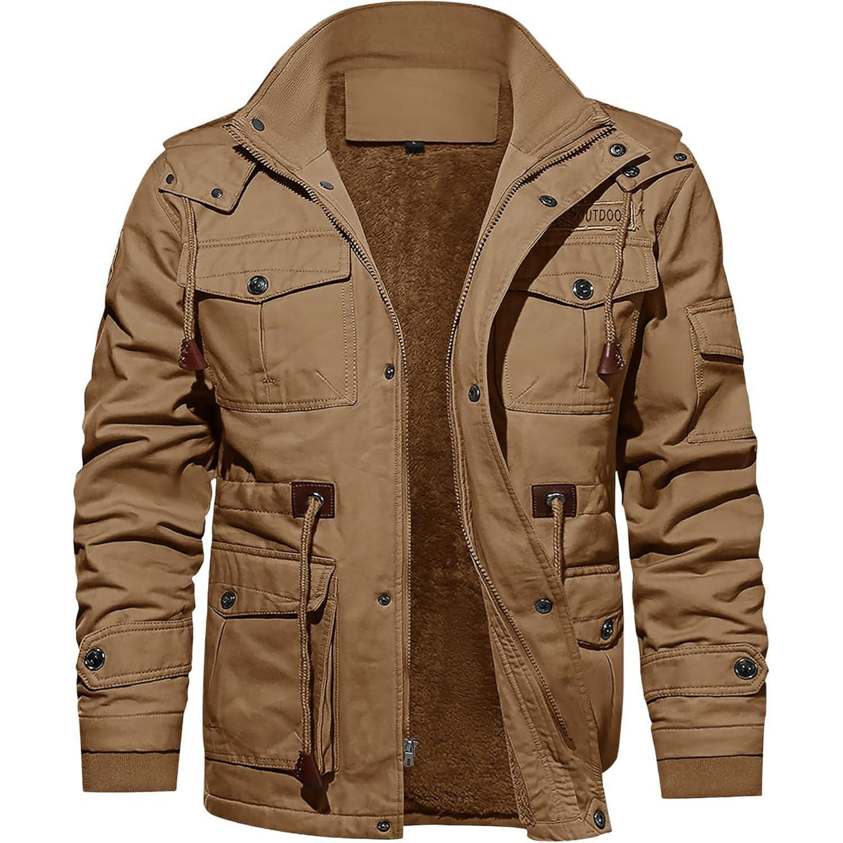 Herren Winterjacke Khaki Gefüttert Militärstil Lässig XXL