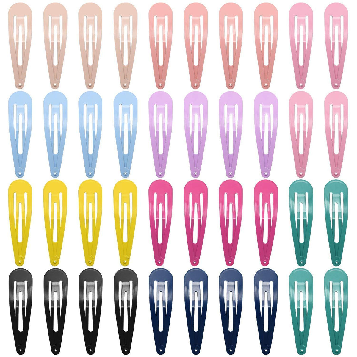 Haarspangen Mädchen 40 Stück Bunte Hair Clips Metall 7cm Lange 10