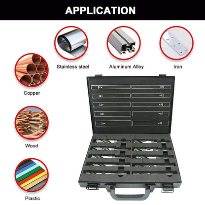 Schmiedebohrer HSS 10-teilig 13-25mm mit Metallkoffer
