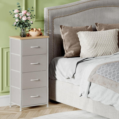 Somdot Kommode 4 Schubladen – Schlafzimmer, Wohnzimmer, Grau