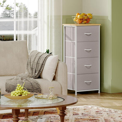 Somdot Kommode 4 Schubladen – Schlafzimmer, Wohnzimmer, Grau