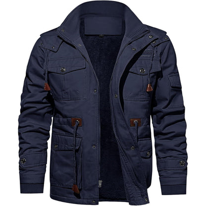 Herren Winterjacke Fleecegefüttert Marineblau 3XL