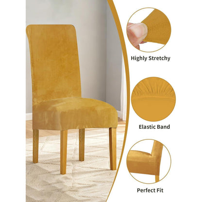 Samt Stuhlhussen 2er Set – Abnehmbar & Waschbar