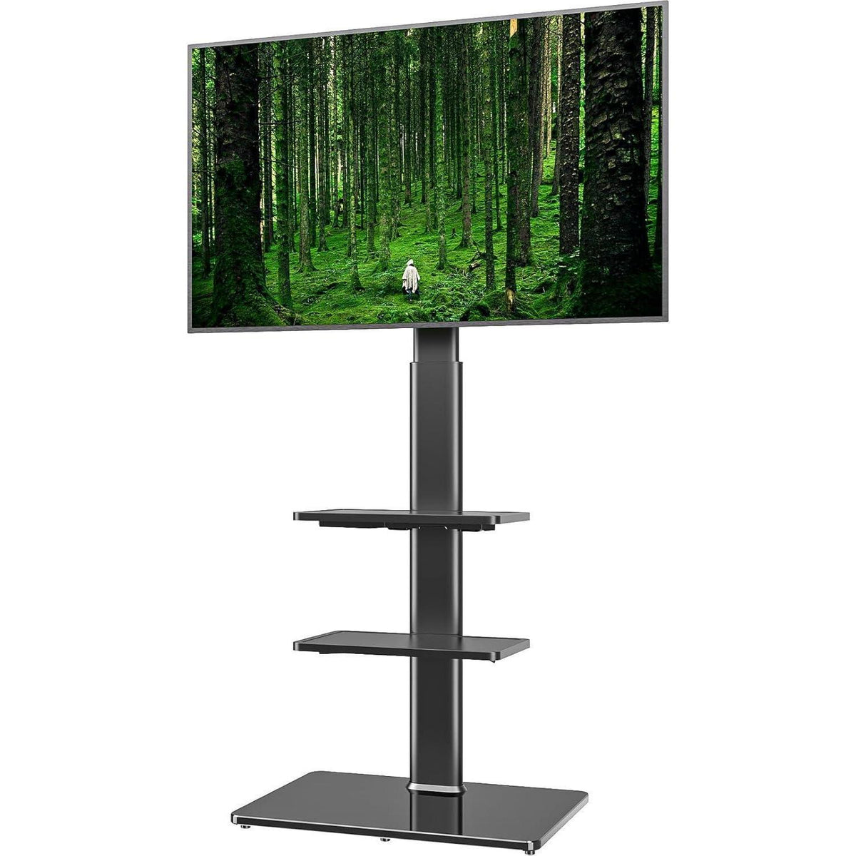 Höhenverstellbarer TV-Standfuß mit 3 Regalen für 19-42 Zoll TV
