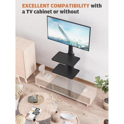 Höhenverstellbarer TV-Standfuß mit 3 Regalen für 19-42 Zoll TV