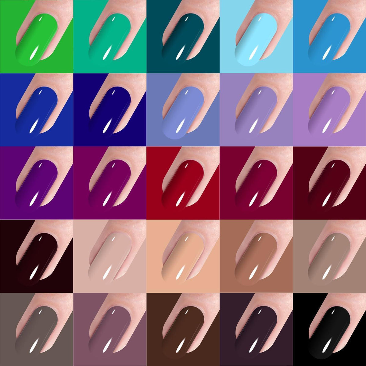 48x Gellack Set – 45 Farben + Base & Top Coat
