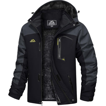 Herren Winterjacke wasserdicht & winddicht mit Fleece-Futter XL Dunkelgrau