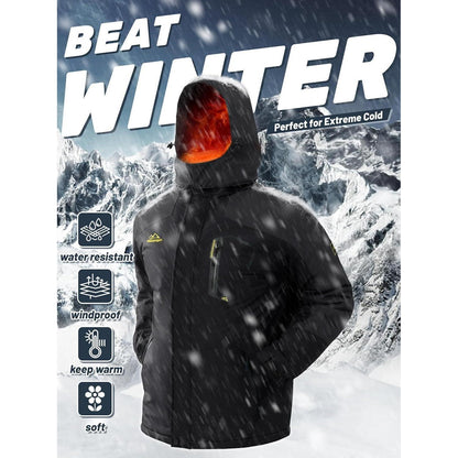 Herren Winterjacke wasserdicht & winddicht mit Fleece-Futter XL Dunkelgrau