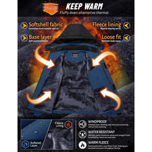 Herren Winterjacke wasserdicht winddicht warm gefüttert L Denim Blau