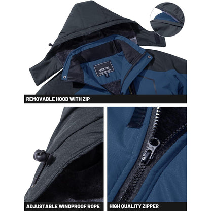Herren Winterjacke wasserdicht winddicht warm gefüttert L Denim Blau