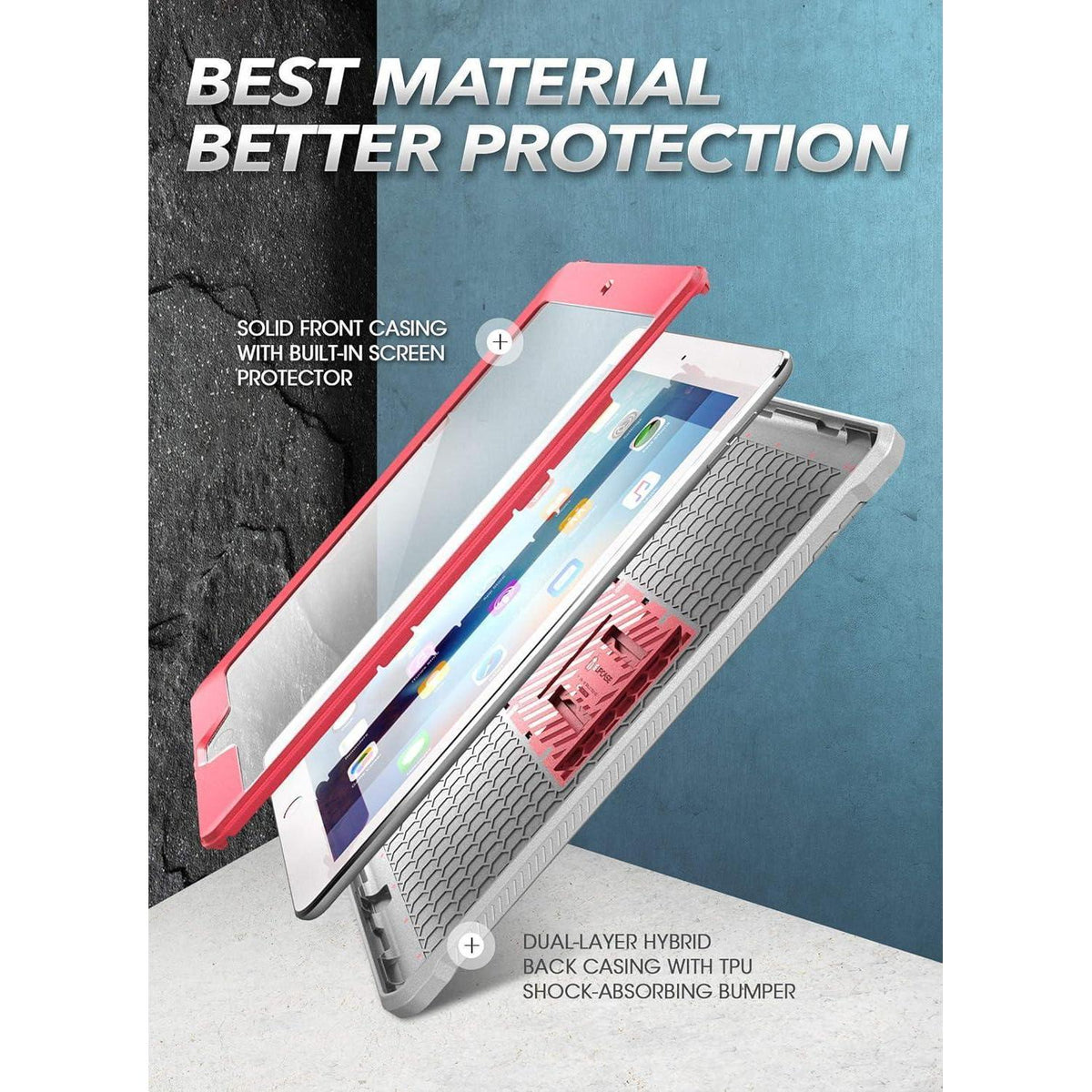 Robuste Schutzhülle für 10,2 Zoll iPad 7./8. Gen, Rosa