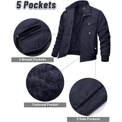 Herren Fleecejacke Winterjacke Warm & Funktional Dunkelblau XL