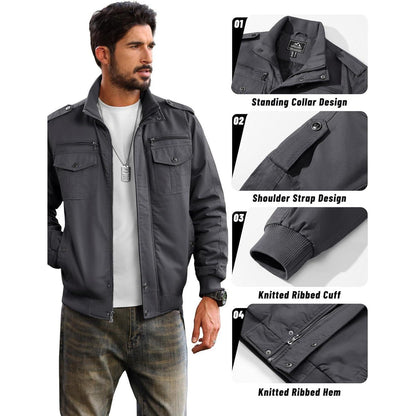 Herren Fleecejacke Winterjacke Warm & Funktional Grau XL