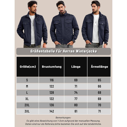 Herren Fleecejacke Winterjacke Warm & Funktional Dunkelblau XXL