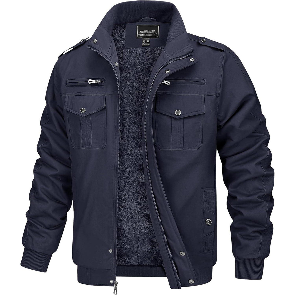 Herren Fleecejacke Winterjacke Warm & Funktional Dunkelblau