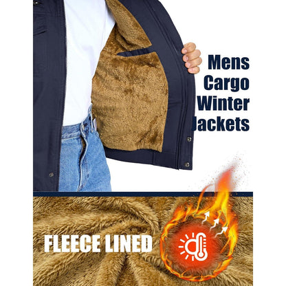 Herren Fleecejacke Winterjacke Warm & Funktional Dunkelblau