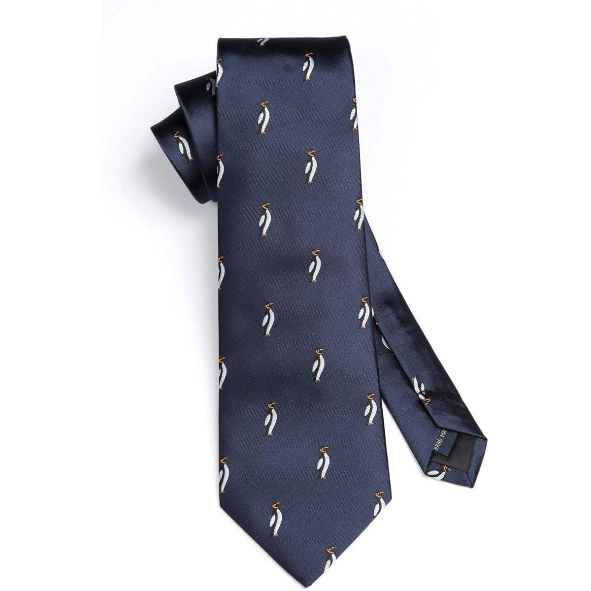 Herren Krawatten Set mit Pinguin Motiv, Marineblau