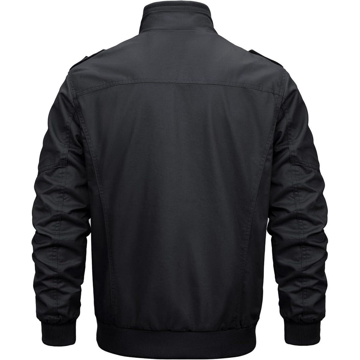 Herren Winterjacke Warm Gefüttert Fleecejacke Cargo Jacke Schwarz