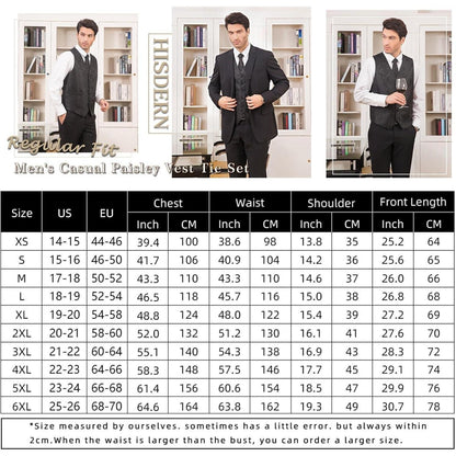 Herren Weste Krawatte Einstecktuch Set Jacquard Burgunder 3XL