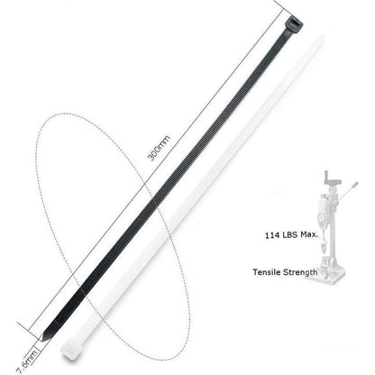 300mm Kabelbinder Schwarz 100er Pack – Nylon, UV-Beständig