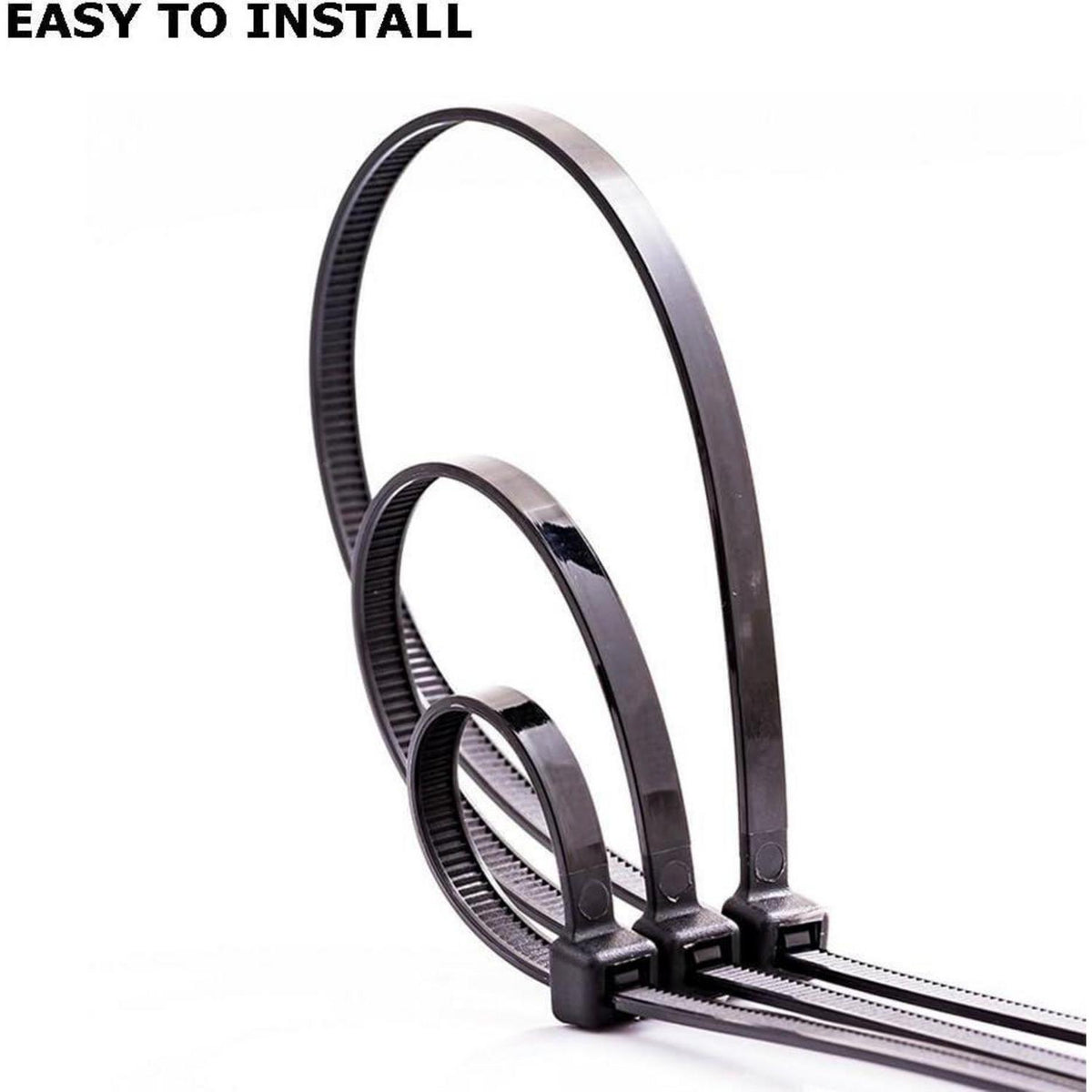 300mm Kabelbinder Schwarz 100er Pack – Nylon, UV-Beständig