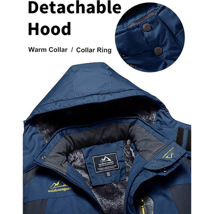 Herren Fleecejacke Winter Warm Gefüttert Skijacke Blau XXL