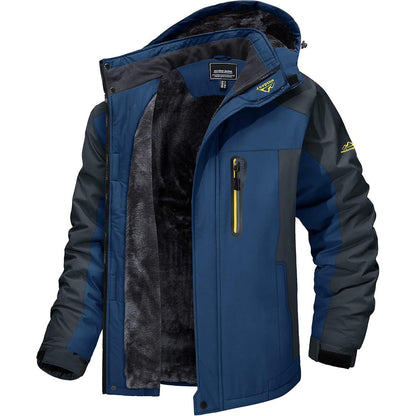 Herren Fleecejacke Winter Warm Gefüttert Skijacke Blau XL