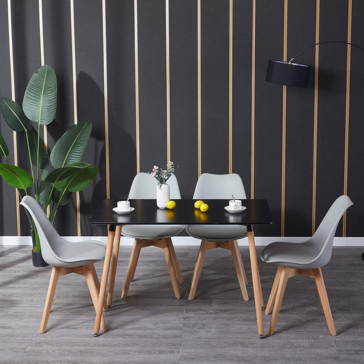 Esstisch rechteckig Schwarz 110x70 cm – MDF Buchenholz