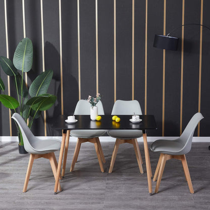 Esstisch rechteckig Schwarz 110x70 cm – MDF Buchenholz