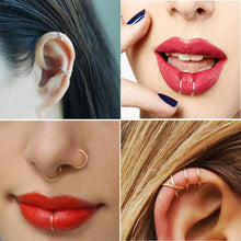 Mayhoop 4-24Stk Fake Piercings Ohrklemme Edelstahl Ear Cuff
