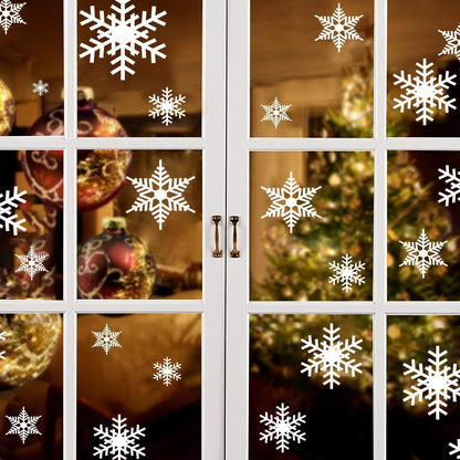 Weihnachts Fensterbilder Santa & Rudolph – 6er Set mit Schneeflocken