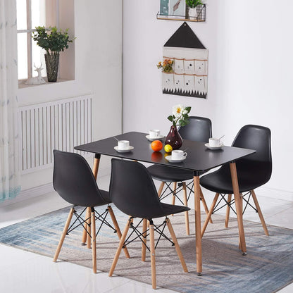 Rechteckiger Esstisch Schwarz – Skandinavisch & Modern 110x70cm