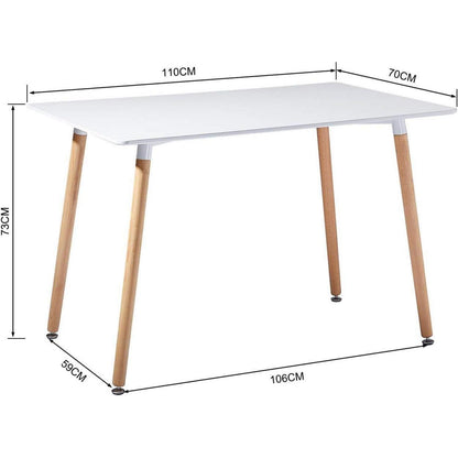 Weißer Küchentisch 110x70cm – Skandinavisch & Modern