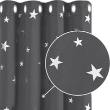 Verdunkelungsvorhang Thermo Sterne Ösen 160x132 cm 2er Set Dunkelgrau