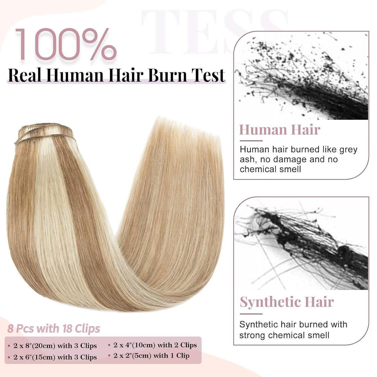 Echthaar Clip-Ins Blond 60cm – Remy Hair, Balayage