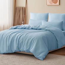 Bettwäsche 220x240 Blau 3tlg. Set Mikrofaser Reißverschluss