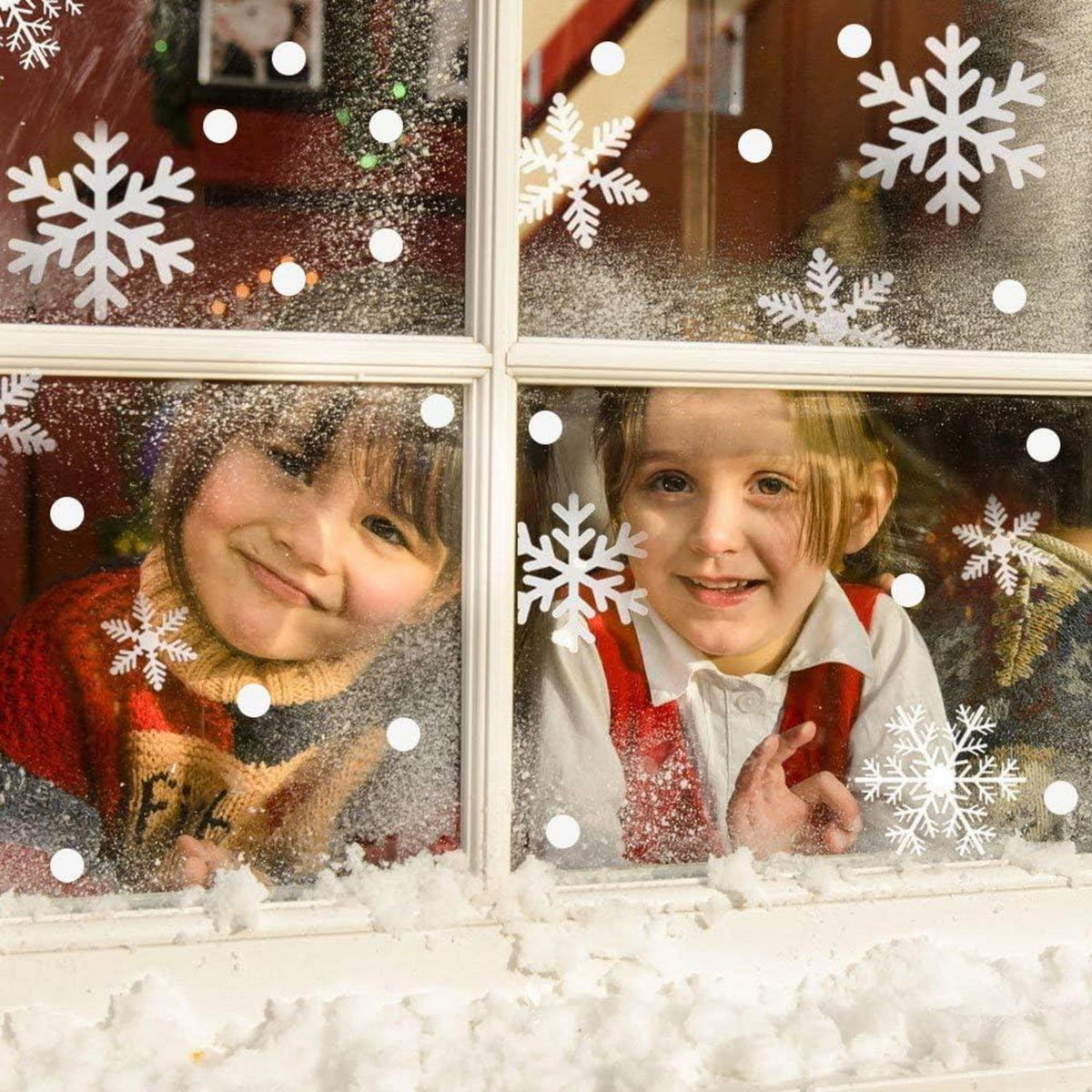 Weihnachten Schneeflocken Fensterbilder PVC Selbstklebend 366 Stück