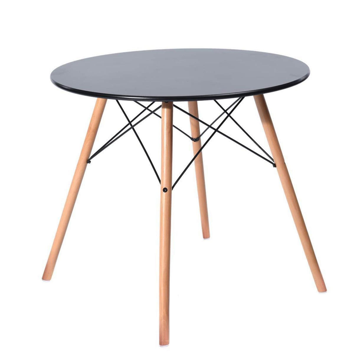Moderner runder Esstisch 80x80cm Schwarz