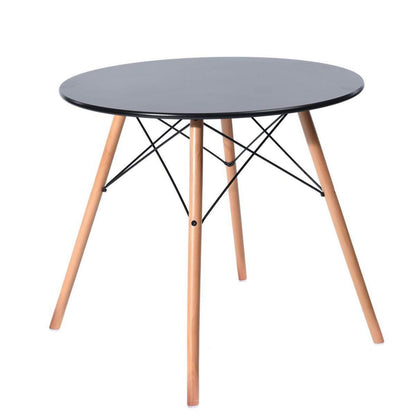 Moderner runder Esstisch 80x80cm Schwarz